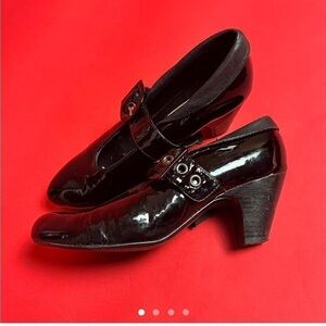 Wednesday Addams kitten heels with buckle🤍🖤​​​​​​​​​​​​​​​​​​​​​​